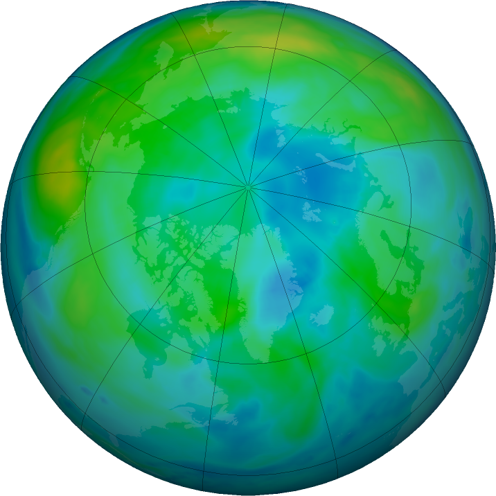 Arctic ozone map for 19 October 2016
